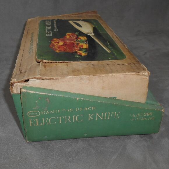 Vintage Hamilton Beach Electric Knife Model 296 Works Avocado Box & Manual - Picture 9 of 12